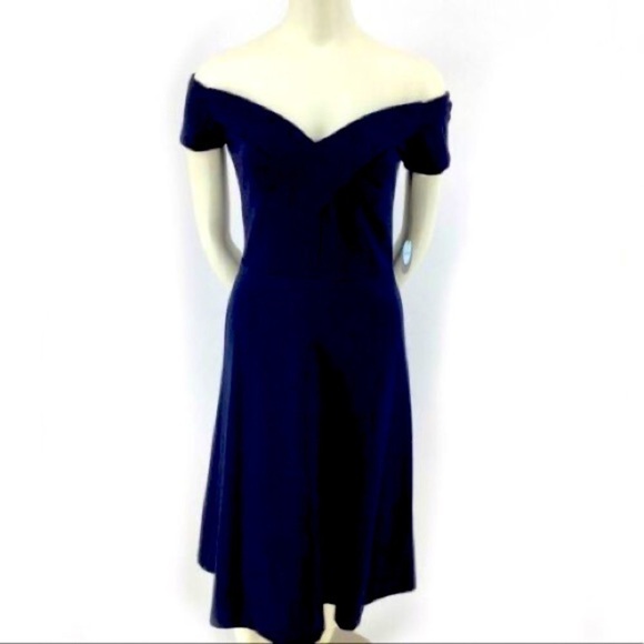 NWT - EVA FRANCO Black Lovey Dress Off the Shoulder Fit & Flare Tulle Size 12 - Picture 1 of 11